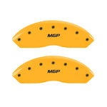 MGP 4 Caliper Covers Engraved Front & Rear MGP Yellow Finish Black Char 2008 Volkswagen R32