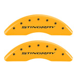 MGP 4 Caliper Covers Engraved Front & Rear Stingray Yellow finish black ch