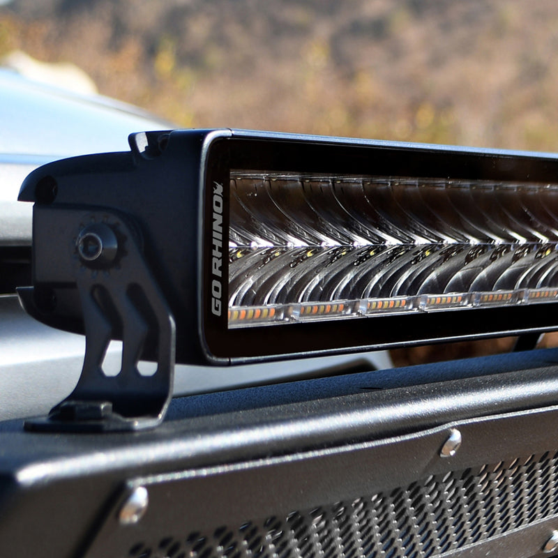 Go Rhino Xplor Blackout Combo Series Dbl Row LED Light Bar w/Amber (Side/Track Mount) 40in. - Blk