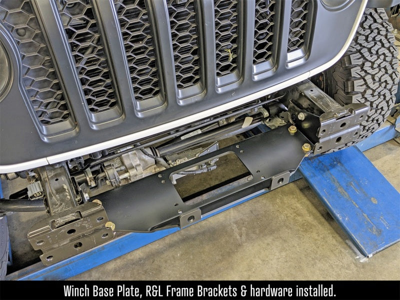 RockJock JL/JT Winch Plate Kit Steel Bumper