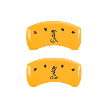 MGP 4 Caliper Covers Engraved Front & Rear Oval Logo/Ford Yellow Finish Black Char 2008 Ford F-150