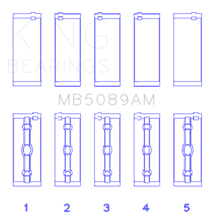 King Engine Bearings Toyota 1Rz (Size +0.25mm) Main Bearing Set