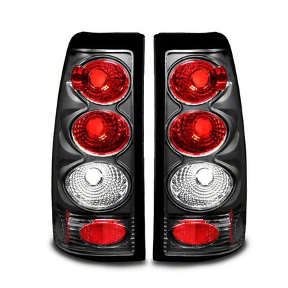 Raxiom 99-02 Chevrolet Silverado 1500 Fleetside Axial Series Tail Lights- Black - Red/Clear Lens