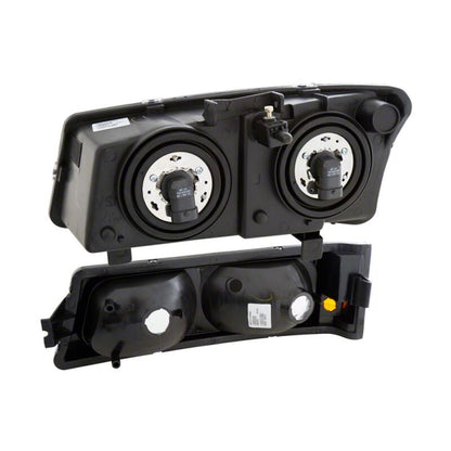 Raxiom 03-06 Chevrolet Silverado 1500 Axial Series Euro Headlights- Black Housing- Clear Lens