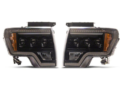 Raxiom 09-14 Ford F-150 CXR Series LED Projector Headlights- Black Housing- Clear Lens