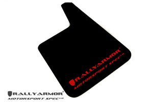 Rally Armor Universal Fit (No Hardware) Motorsport Spec Red UR Mud Flap w/ White Logo