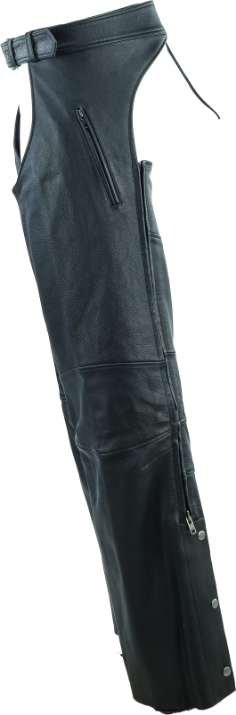 River Road Longhaul Leather Chaps Black - Large