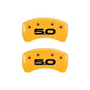 MGP Rear set 2 Caliper Covers Engraved Rear 2015/50 Yellow finish black ch