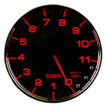 Autometer Spek-Pro Gauge Tachometer 5in 11K Rpm W/Shift Light & Peak Mem Black/Chrome