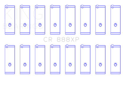 King Engine Bearings Toyota 1UZ-FE/2UZ-FE/3UZ-FE (Size .026) Connecting Rod Bearings (Set of 8)