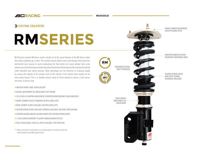 BC Racing Coilovers - RM Type - 08-14 Subaru WRX - Inverted Mono-Tube