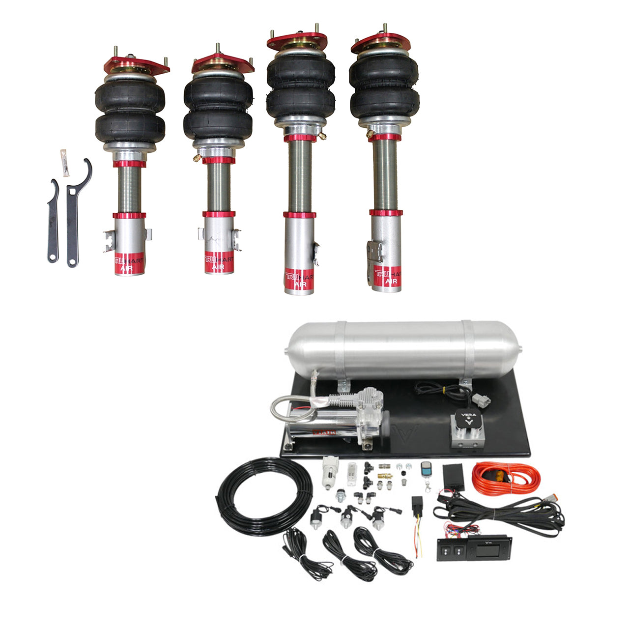 AirPlus Air Struts w/ VERA Evo Management For 92-01 Lexus ES300 92-01 Toyota Camry TruHart