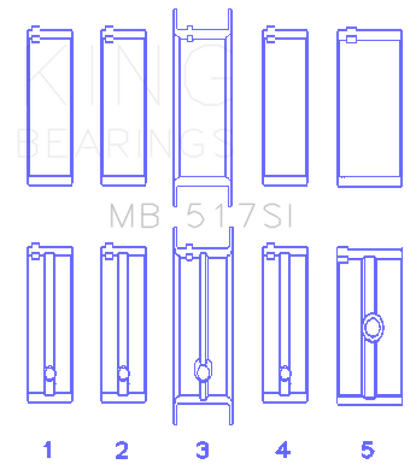 King Engine Bearings Chrysler 360 / 360CI 5.9L V8 (Size .010) Main Bearing Set