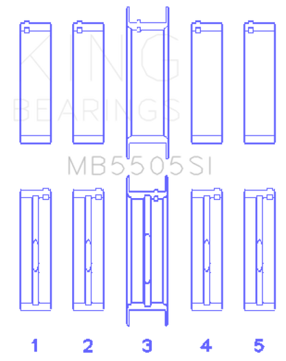 King Engine Bearings Ford 351ci/400ci 16V Main Bearing Set (Size 010) - Set Of 10