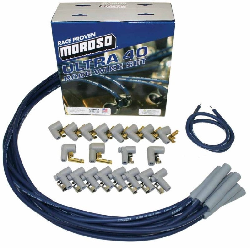 Moroso Universal Ignition Wire Set - Ultra 40 - Straight - Blue