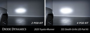 Diode Dynamics 14-23 Toyota 4Runner SS5 Stealth Grille LED 4-Pod Kit Sport - White Driving