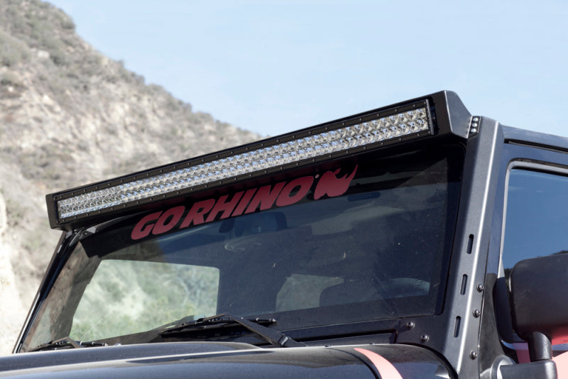 Go Rhino 07-18 Jeep Wrangler JK WLF Windshield Light Mount Frame - 50in Light Bar