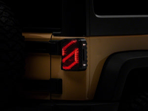 Raxiom 07-18 Jeep Wrangler JK Axial Series Trident LED Tail Lights- Blk Housing (Smoked Lens)