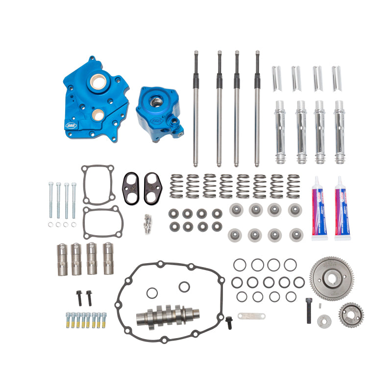 S&S Cycle 2017+ M8 Models Gear Drive 540GG Cam Chest Kit w/ Chrm Pushrod Tubes - WC - Incl. VVT