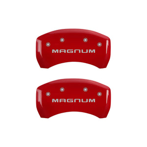 MGP 4 Caliper Covers Engraved Front & Rear Magnum Red finish silver ch