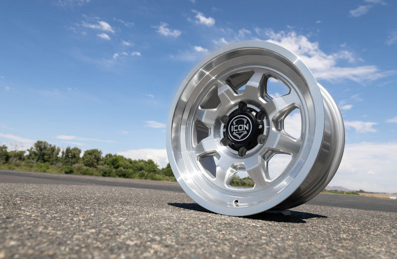 ICON Nuevo 17x8.5 / 5x150 / 25mm Offset / 5.75in BS - Silver Machined Wheel