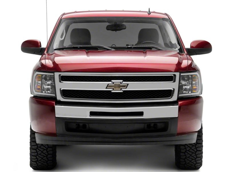 Raxiom 07-13 Chevrolet Silverado 1500 Axial Series Headlights w/ LED Bar- Black Housing (Clear Lens)