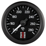 Autometer Stack 52mm 140-280 Deg F 1/8in NPTF Male Pro Stepper Motor Oil Temp Gauge - Black