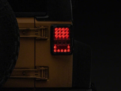 Raxiom 07-18 Jeep Wrangler JK Axial Series Lux LED Tail Lights- Black Housing (Clear Lens)