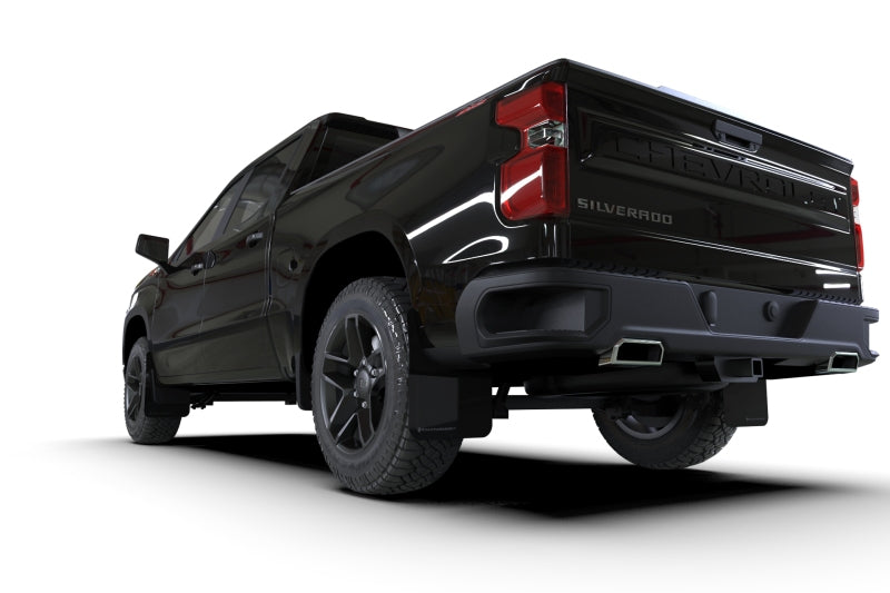 Rally Armor 19-26 Gen 4 Chevy Silverado 1500 Black UR Mud Flap Metallic Red Logo