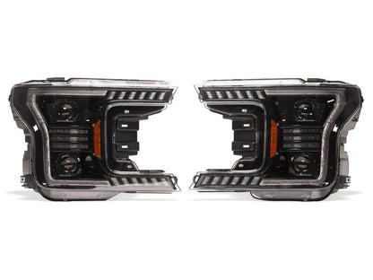 Raxiom 18-20 Ford F-150 LED Halo Surround Headlights with White DRL- Black Housing- Clear Lens
