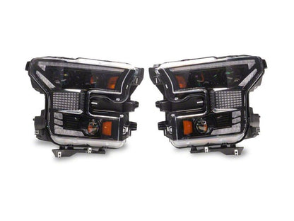 Raxiom 15-17 Ford F-150 XR Series LED Projector Headlights with DRL- Black Housing- Clear Lens