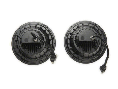Raxiom 07-18 Jeep Wrangler JK Axial Series Quatro LED Headlights- Black Housing- Clear Lens