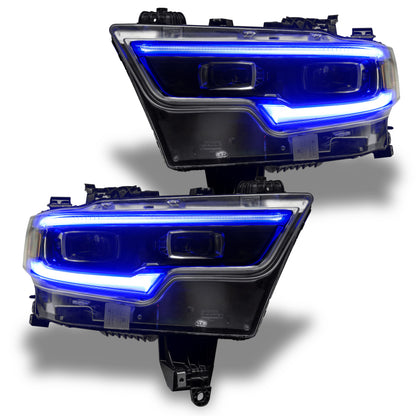Oracle 19-21 RAM 1500 Projector LED Headlight DRL Kit - RGBW+A w/ RF Controller