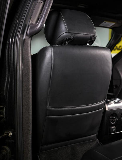 PRP 12-14 Ford Raptor Front Seat Covers (Pair) - Black w Silver Stitch