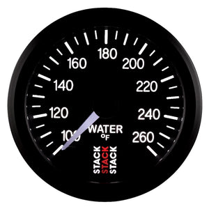 Autometer Stack 52mm 100-260 Deg F 1/8in NPTF Male Pro Stepper Motor Water Temp Gauge - Black