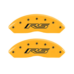 MGP 4 Caliper Covers Engraved Front & Rear Gen 5/RS Yellow finish black ch