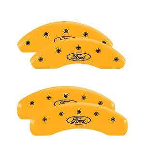 MGP 4 Caliper Covers Engraved Front & Rear Oval Logo/Ford Yellow Finish Black Char 1998 Ford Ranger
