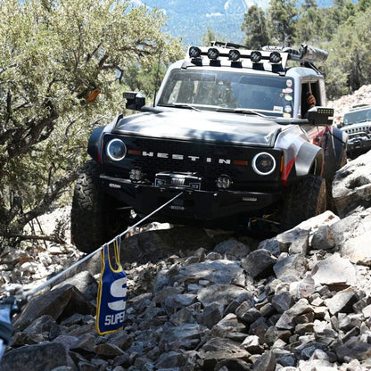 Superwinch 10000 LBS 12V DC 3/8in x 54ft Synthetic Rope Scorpion 10000SR Winch - Black Powdercoat