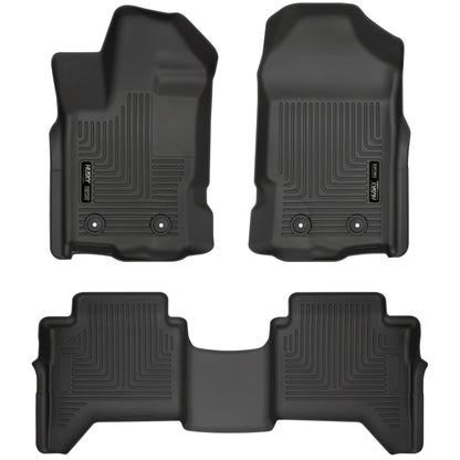 Husky Liners 2019+ Ford Ranger SuperCrew Cab WeatherBeater Black Front & 2nd Seat Floor Liners