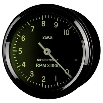 Autometer Chronocentric Tachometer - 80mm Blk - 0-10K RPM