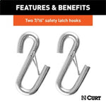 RockJock Curt Towing Safety Cable Kit 44 1/2in Long w/ 2 Snap Hooks 5000lbs 2-Pack