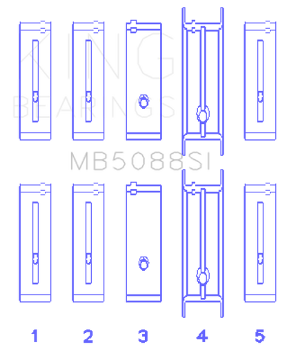 King Engine Bearings Chevrolet/Isuzu Ohv Ln2 (Size +1.0mm) Main Bearing Set