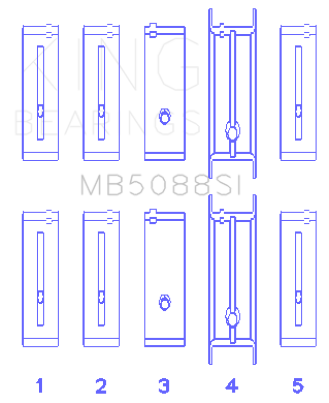 King Engine Bearings Chevrolet/Isuzu Ohv Ln2 (Size +0.50mm) Main Bearing Set