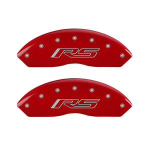 MGP 4 Caliper Covers Engraved Front & Rear Gen 5/RS Red finish silver ch