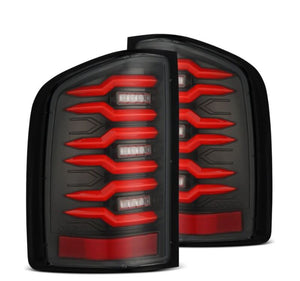 AlphaRex 07-14 Chevrolet Silverado 1500/2500HD/3500HD Luxx-Series LED Tail Lights Black/Red