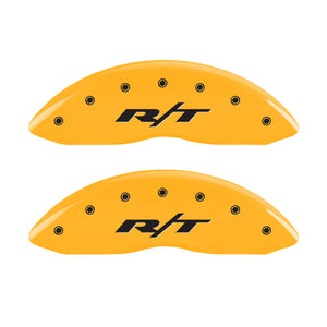 MGP 4 Caliper Covers Engraved Front & Rear RT1-Truck Yellow Finish Black Char 2006 Dodge Charger