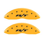 MGP 4 Caliper Covers Engraved Front & Rear RT1-Truck Yellow Finish Black Char 2007 Dodge Charger