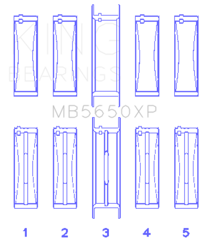 King Engine Bearings Ford 370ci/429ci/460ci 16v OHV Crankshaft Main Bearing Set (Set of 5)