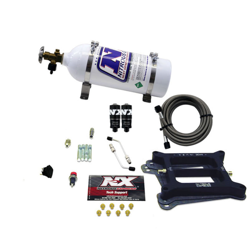 Nitrous Express 4150 Hitman 4-BBL Nitrous Kit (100-200HP) w/5lb Bottle