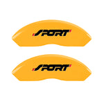MGP 4 Caliper Covers Engraved Front & Rear No bolts/Sport Yellow finish black ch